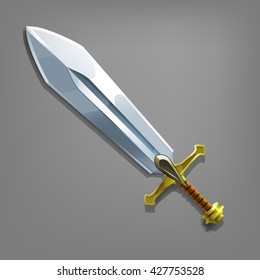 Cartoon Game Sword. Vector Illustration.