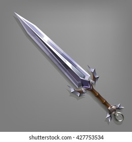 Cartoon Game Sword. Vector Illustration.