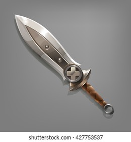 Cartoon Game Sword. Vector Illustration.