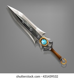 Cartoon Game Sword. Vector Illustration.