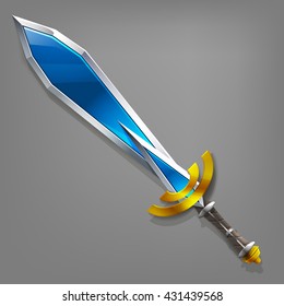 Cartoon game sword. Vector illustration.