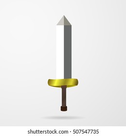 Cartoon game sword. Vector illustration.