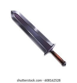 Cartoon game sword. Vector illustration.