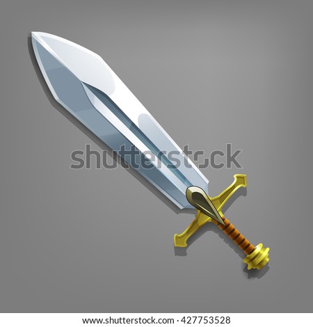 Cartoon game sword. Vector illustration.