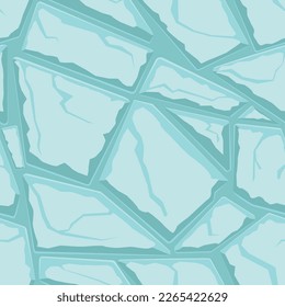 Cartoon game texture, ice surface seamless pattern. Game asset walls and environment background.