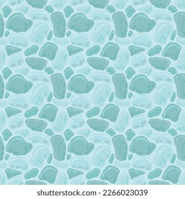 Textura del juego de dibujos animados, patrón sin soldadura de la superficie del hielo. Paredes de activos de juego y fondo del entorno.