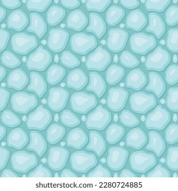 Cartoon game texture, ice surface seamless pattern. Game asset walls and environment background.