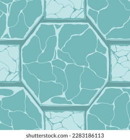 Cartoon game texture, ice surface seamless pattern. Game asset walls and environment background.