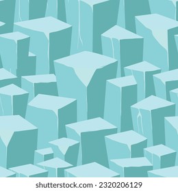 Cartoon game texture, ice surface seamless pattern. Game asset walls and environment background.