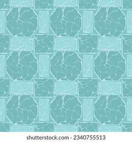 Cartoon game texture, ice surface seamless pattern. Game asset walls and environment background.