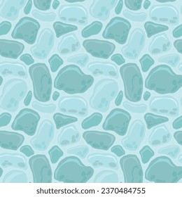 Cartoon game texture, ice surface seamless pattern. Game asset walls and environment background.