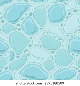 Cartoon game texture, ice surface seamless pattern. Game asset walls and environment background.