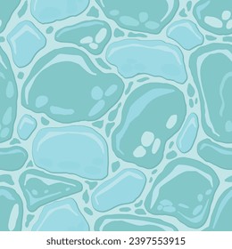 Cartoon game texture, ice surface seamless pattern. Game asset walls and environment background.