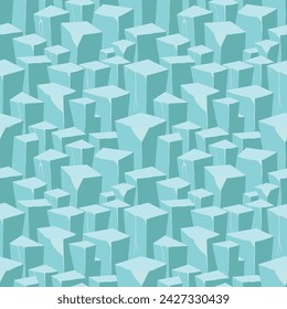 Cartoon game texture, ice surface seamless pattern. Game asset walls and environment background.