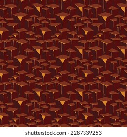 Cartoon game texture, lava surface seamless pattern. Game asset walls and environment background.