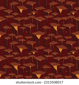 Cartoon game texture, lava surface seamless pattern. Game asset walls and environment background.