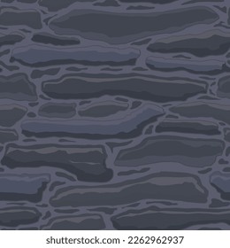 Cartoon-Spieltextur, Felsen, Schmutz und Boden-Oberfläche nahtlose Muster. Game Asset Wand und Hintergrund.