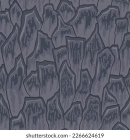 Cartoon game texture, rocks, dirt and ground surface seamless pattern. Game asset wall and environment background.