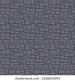Cartoon game texture, rocks, dirt and ground surface seamless pattern. Game asset wall and environment background.