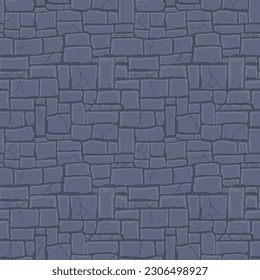 Cartoon game texture, rocks, dirt and ground surface seamless pattern. Game asset wall and environment background.