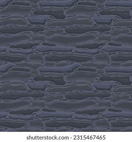 Cartoon game texture, rocks, dirt and ground surface seamless pattern. Game asset wall and environment background.