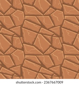 Textura de juego de dibujos animados, rocas, suciedad y superficie de tierra sin costura. Pared de activos de juego y fondo del entorno.
