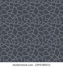 Cartoon game texture, rocks, dirt and ground surface seamless pattern. Game asset wall and environment background.