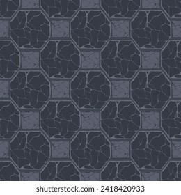 Cartoon game texture, rocks and ground surface seamless pattern. Game asset wall and environment background.