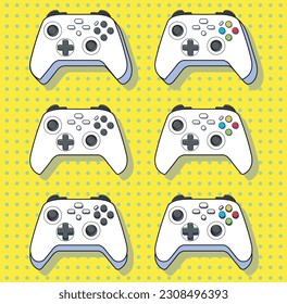 cartoon gamepad, suitable for stickers, clothes, printable