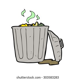 lata de basura de dibujos animados