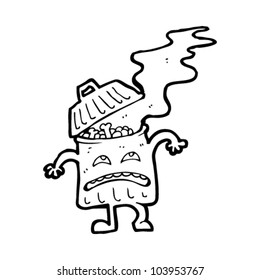 cartoon garbage can character