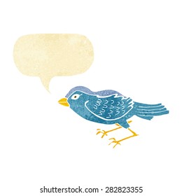 Cartoon Gartenvogel mit Sprachblase
