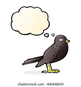 cartoon garden bird with thought bubble