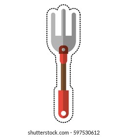cartoon garden fork handle image