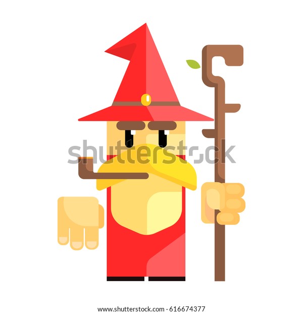 Cartoon Garden Gnome Smoking Pipe Fairy Stock Vector (Royalty Free ...