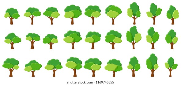 Cartoon garden green trees