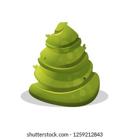 Cartoon garden tree. Vector illustration on white backgrounds.