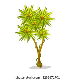 Cartoon garden tree. Vector illustration on white backgrounds.