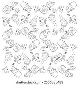 Cartoon of gardening doodle pattern