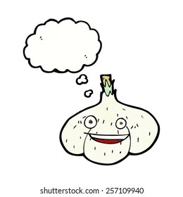ajo de dibujos animados con burbuja de pensamientos