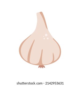 Icono del vector de ajo de dibujos animados sobre fondo blanco
