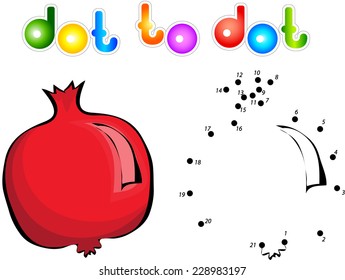 Cartoon garnet dot to dot. Vector illustration for children