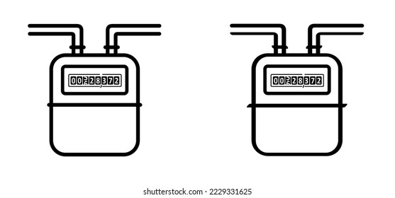 Contador de gas de dibujos animados o contador de electricidad. Icono de energía eléctrica de tecnología, contador para distribución de corriente doméstica. signo m3 o kWh. Medir el consumo, el control del precio eléctrico. Bill, monitor