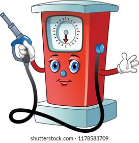 Cartoon gas station. Vector illustration
