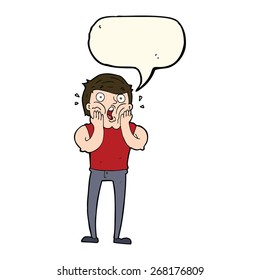 Cartoon Gasping Mann mit Sprachblase