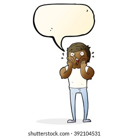 cartoon gasping man with speech bubble