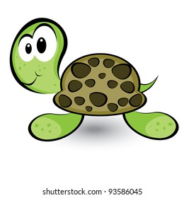 Cartoon gay turtle. Illustration on white background for design