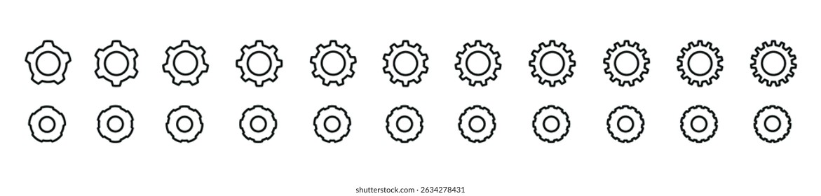 Cartoon gear doodle with hand-drawn cogwheel. Industrial mechanism sketch in grunge pencil style. Flat vector illustration isolated on white background.