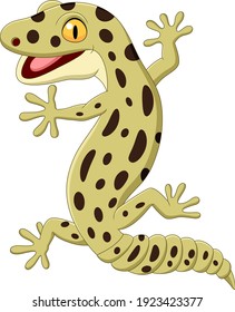 Cartoon gecko isolated on white background