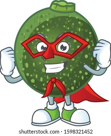 A cartoon of gem squash with Super hero costume